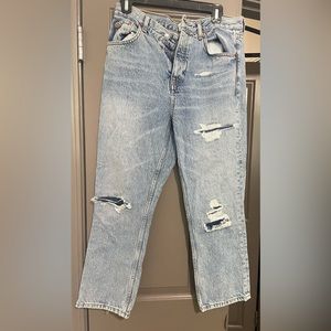 TopShop Light Wash High Waisted Denim Ankle Length Jeans